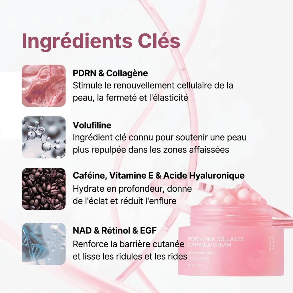 Crème PDRN & Collagène Rose